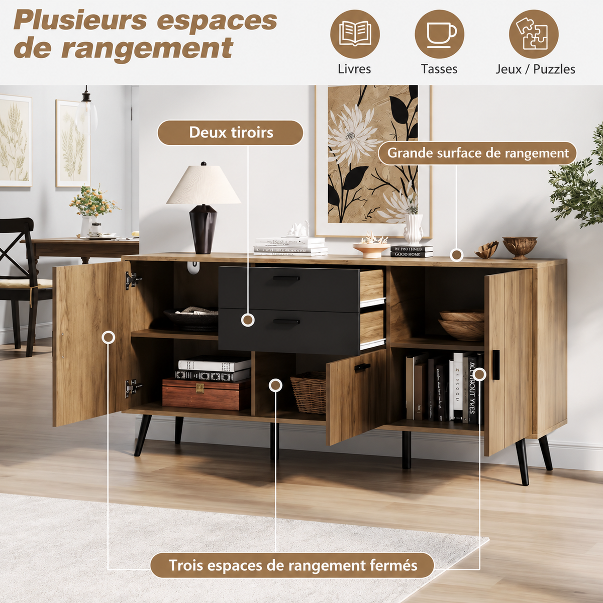 Buffet enfilade en bois