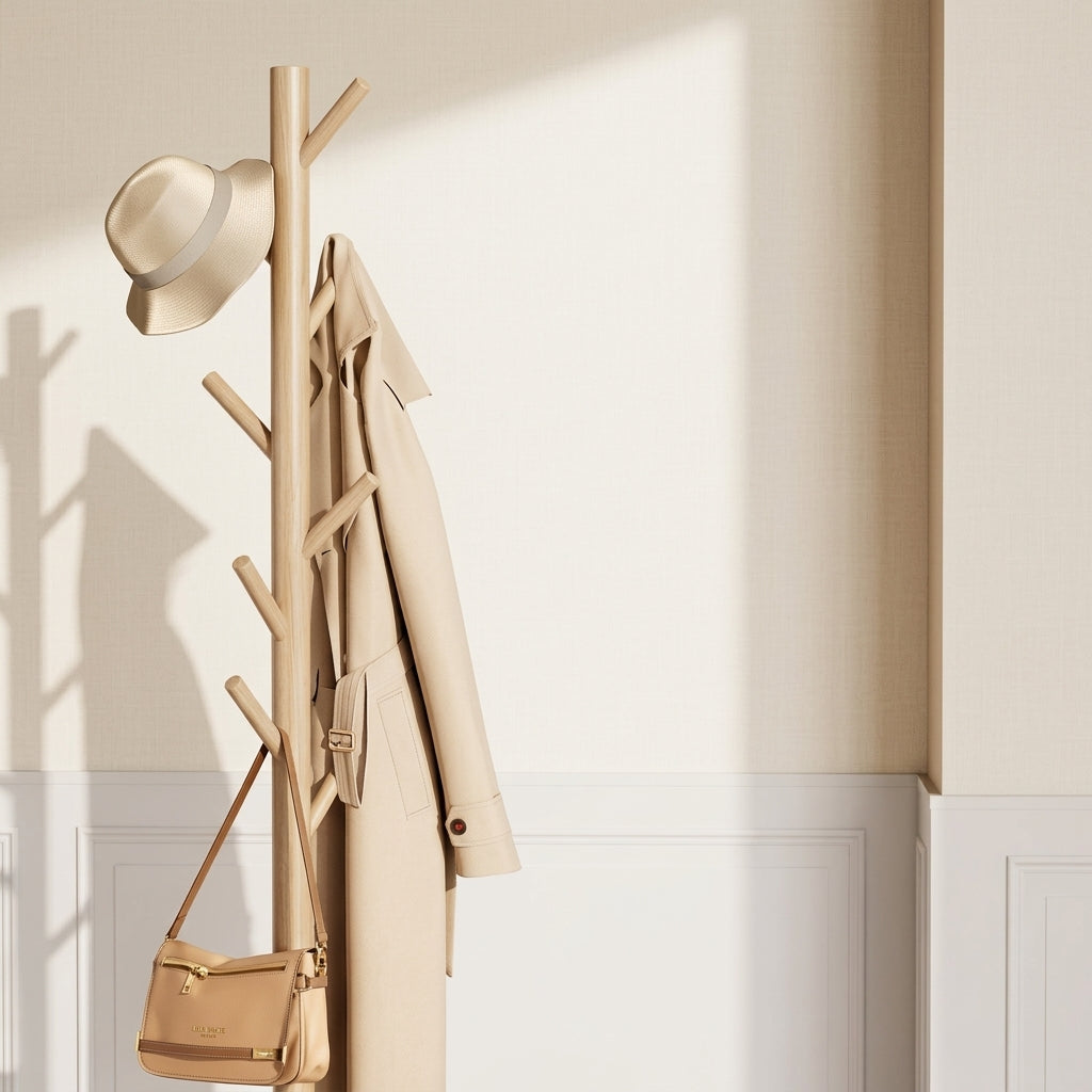 Porte-manteau arbre en bois de mangrove teinté