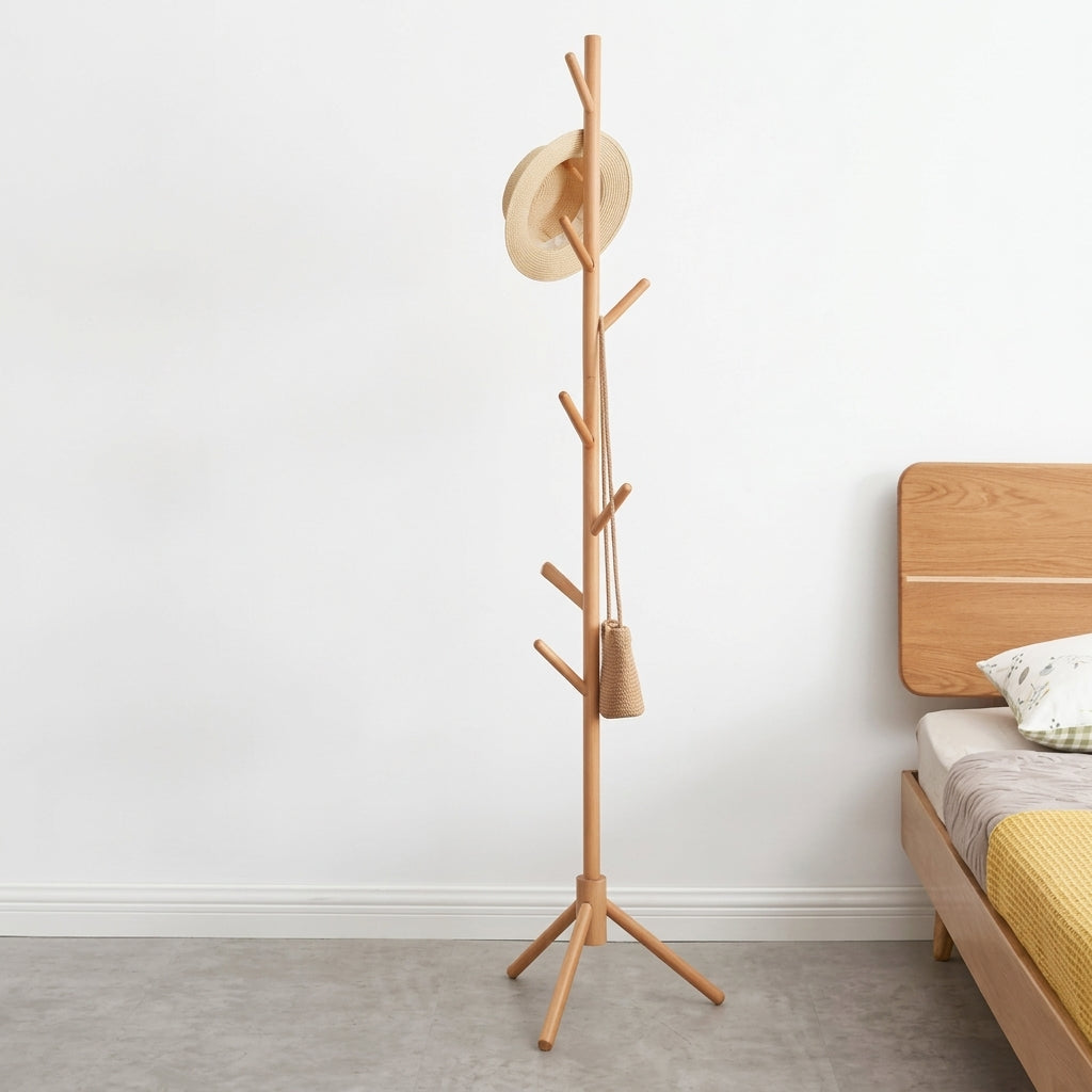 Porte-manteau arbre en bois de mangrove teinté