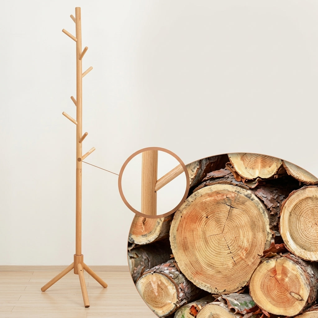 Porte-manteau arbre en bois de mangrove teinté