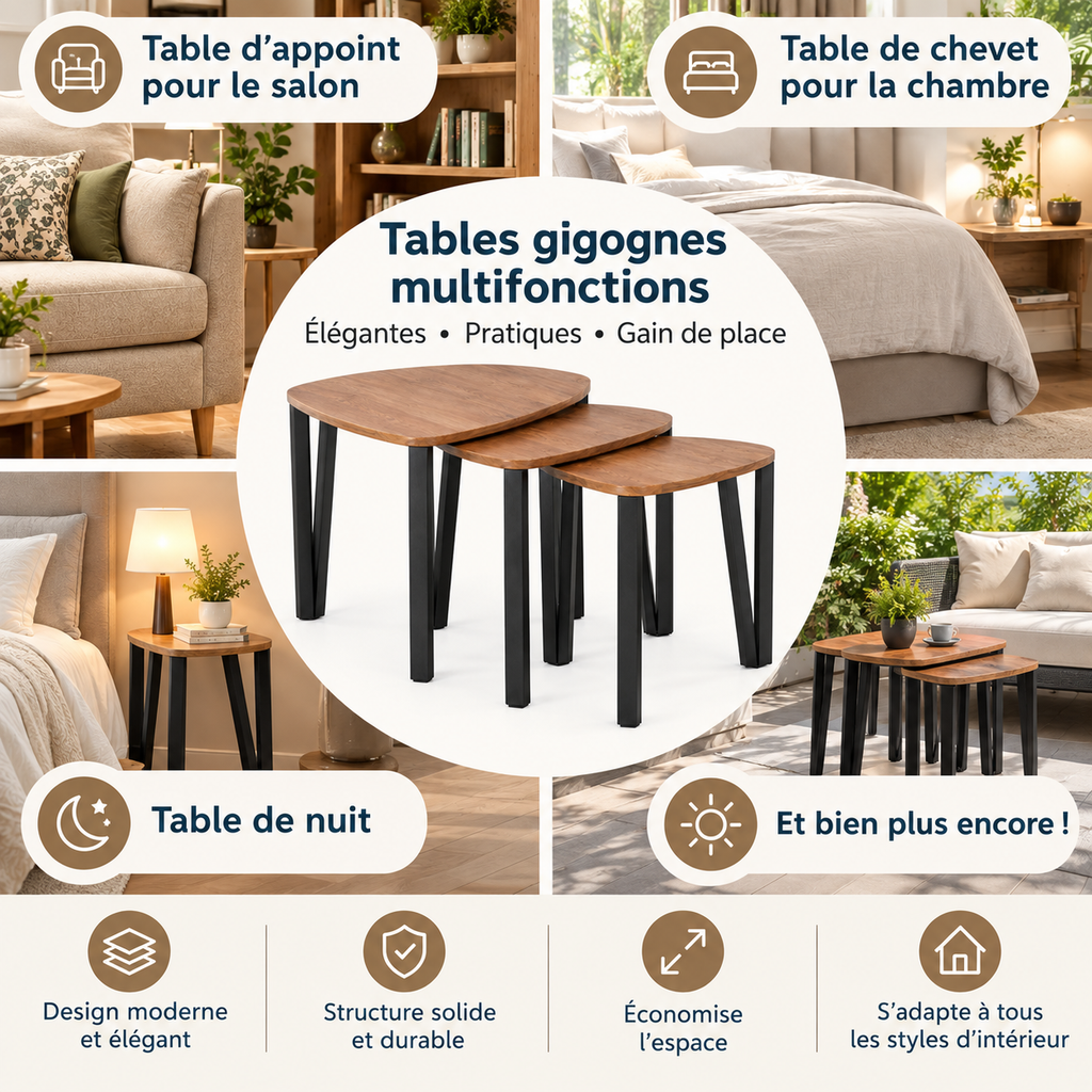 Tables basses hexagonales