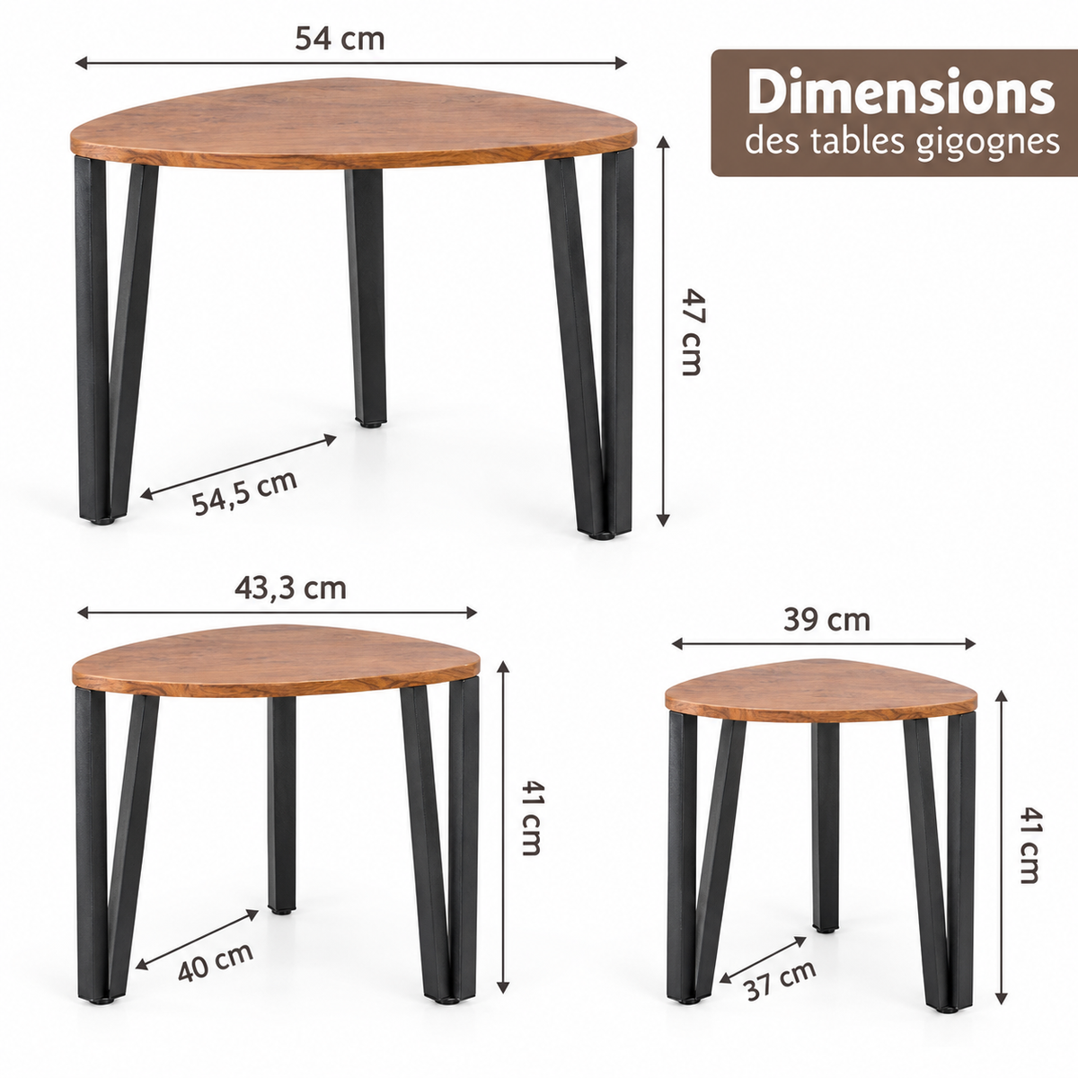 Tables basses hexagonales