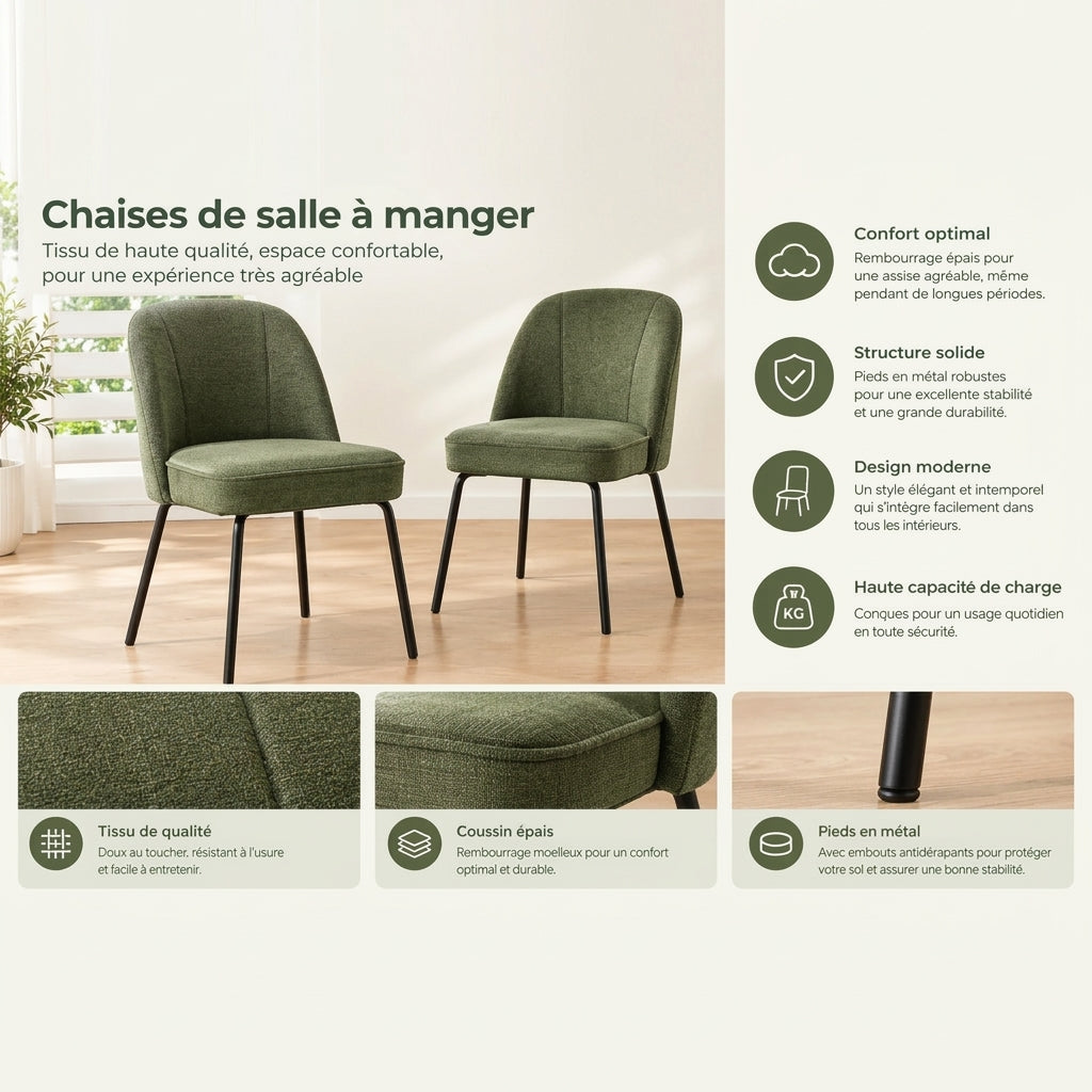Chaises en velours