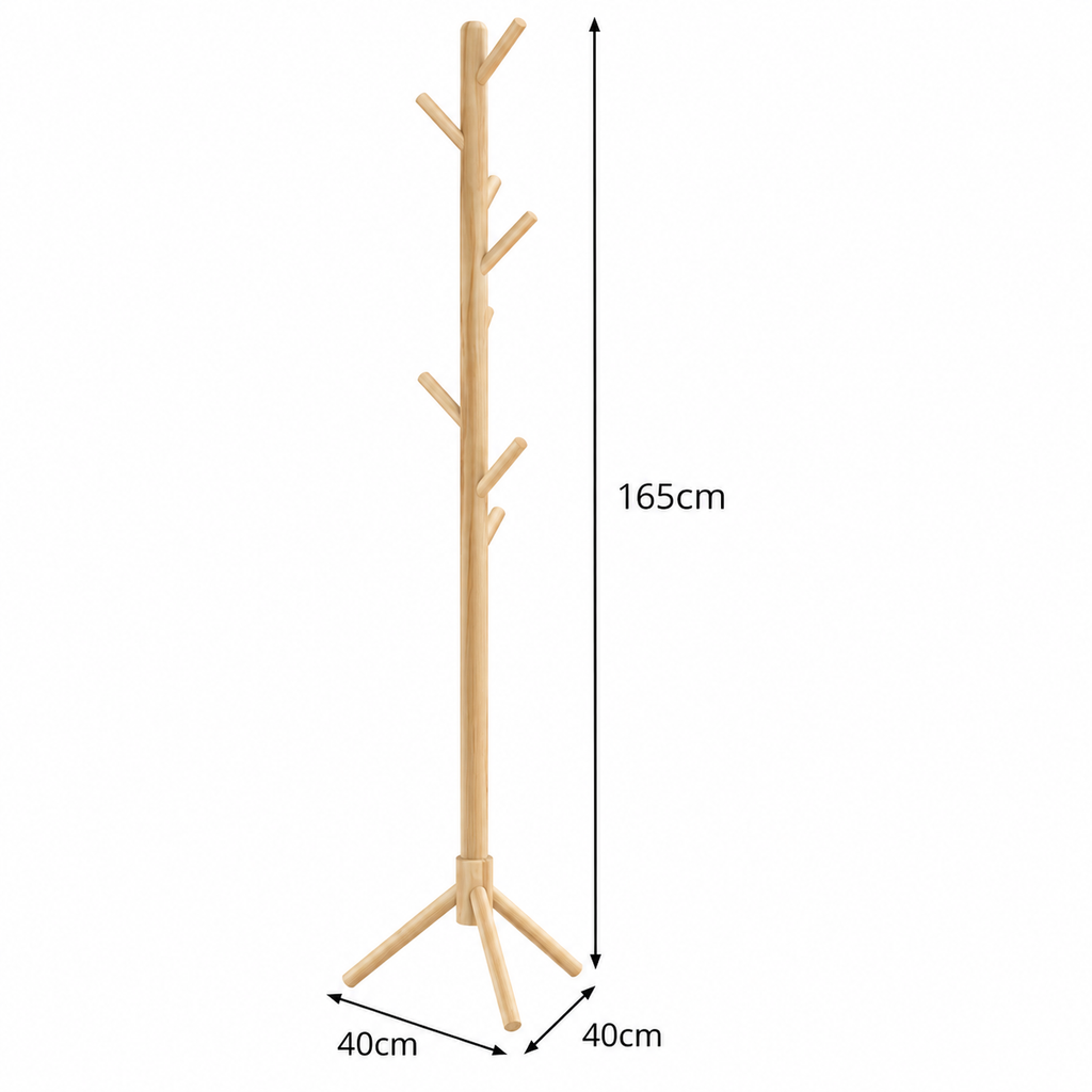 Porte-manteau arbre en bois de mangrove teinté
