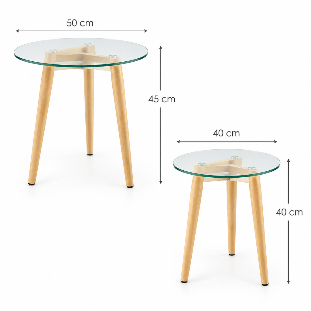 Table basse gigogne en verre