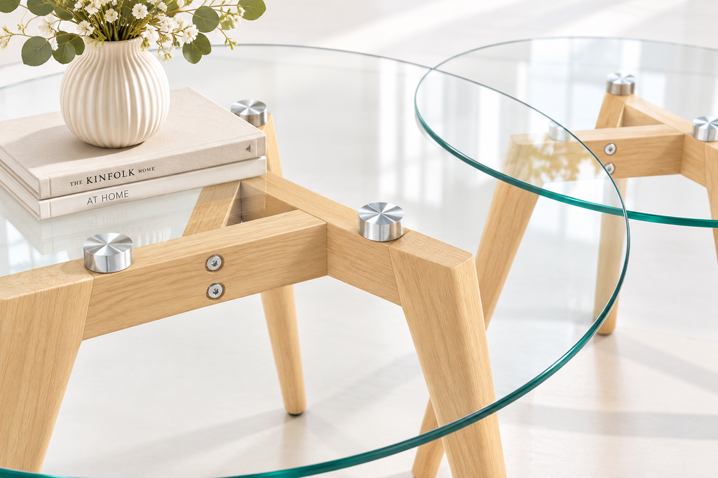 Table basse gigogne en verre