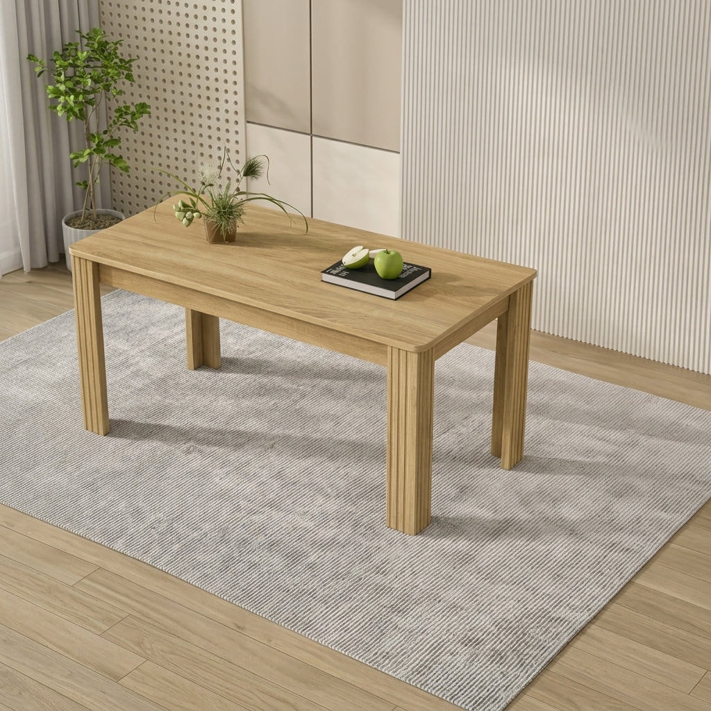 Table à manger rectangulaire couleur chêne 120cm