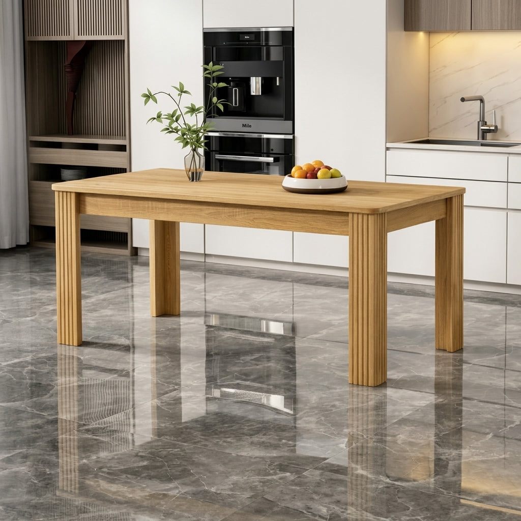 Table à manger rectangulaire couleur chêne 120cm