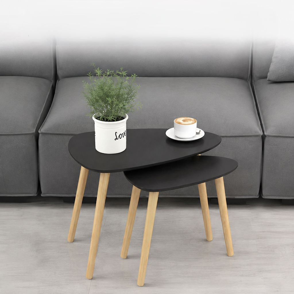 Tables basses gigognes style Scandinave en bois de pin